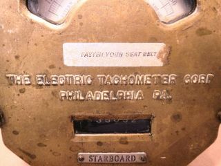 RARE large heavy brass & steel R.  P.  M.  ELECTRIC TACHOMETER CORP.  PA.  Gauge 2