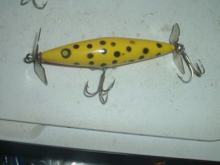 Old Fishing Lures Early Pico Slasher Rare Color Yellow Black Spots Texas Bait