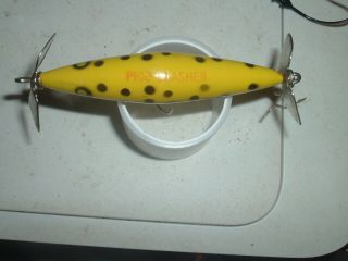 old fishing lures Early Pico Slasher RARE Color Yellow Black Spots Texas Bait 3