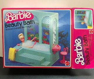 Vintage Mattel Barbie Beauty Bath Bathroom 9223 1975 With Box