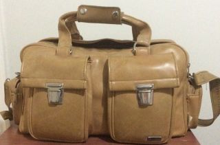 Marsand Vintage Tan Faux Leather Camera Bag Case,  Rare Usa With Strap