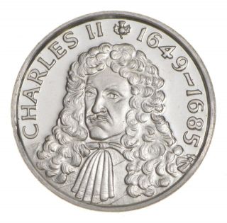 Rare King Charles Ii.  925 Sterling Silver - Round Limited Edition Series 432