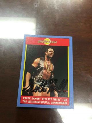Scott Hall Indian Autographed Card Rare Signed Hof Wwe Aew Wrestling Icon Legend