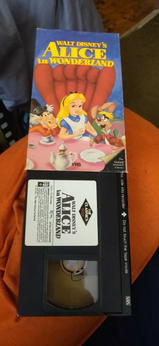 Disney Alice In Wonderland Vhs Rare Slip Case 1986 Slight Mold