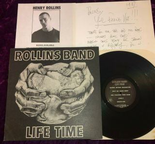 Rare 1988 Rollins Band Life Time Lp 1st Press Texas Hotel Ex Punk Hardcore Kbd