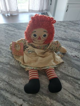 Vintage Knickerbocker Raggedy Ann Doll 14 Inches With Tag