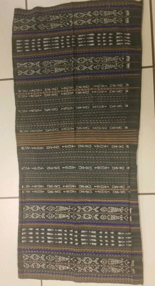 Rare Antique Indonesian Ikat Textile Tube Sarong.