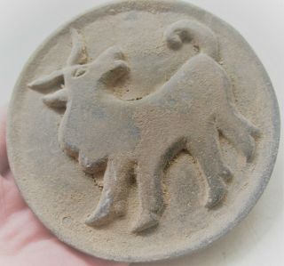 Circa 1000bce Ancient Luristan Stone Plaque With Gazelle Depiction