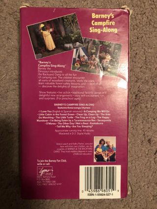 Barney’s Campfire Sing Along Rare 1991 VHS 2