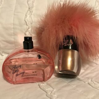 Rare Sexy Little Things Edp Perfume & Give Me The Shimmers (puff Only) Pre Owned
