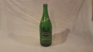 Vintage and Rare Virginia Dare Green 1 Pint Soft Drink Bottle 2