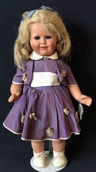 18” VINTAGE HP BONOMI’S DOLL,  MADE IN ITALY,  PURPLE BUTTERFLY DRESS 2