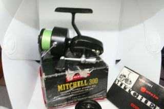 Vintage Garcia Mitchell 300 Spinning Reel w/Box,  Extra spool,  Booklet 2