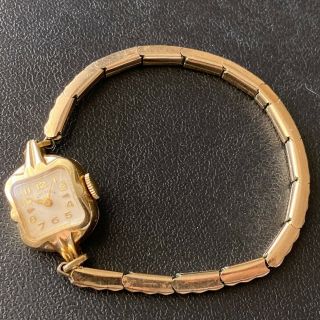 Signed Lady Elgin 14k Gf Vintage Art Deco Gold Filled Watch Great 337