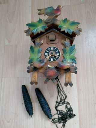 Vintage Antique Wooden Cuckoo Clock For Restoration/spares/repairs