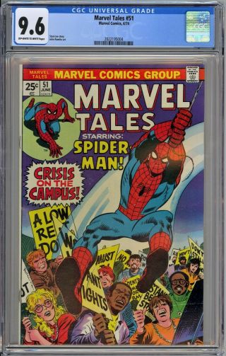 Marvel Tales 51 Cgc 9.  6 Nm,  Owwp Marvel 1974 Reprints Spider - Man Rare