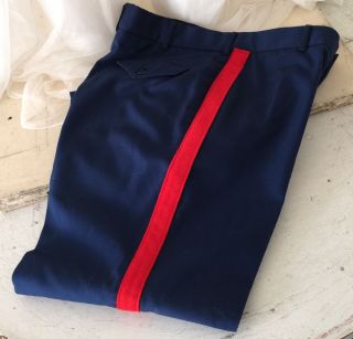 Usmc Dress Blues Pants Trousers Blood Stripes 42 R Inseam 28” Rare Big