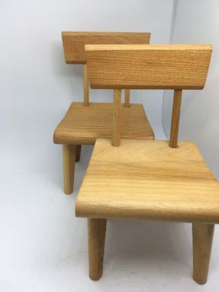 Vintage Strombecker Wood Miniature Doll Furniture (2 Chairs)