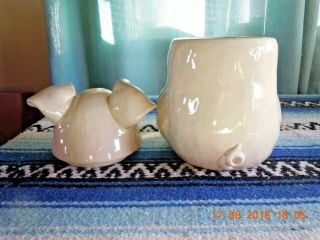 Vintage Collectable FITZ AND FLOYD Pig Cookie Jar & Creamer.  Rare items.  1976. 3
