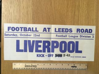 Extremely Rare Huddersfield Town V Liverpool Match Poster 1960/61