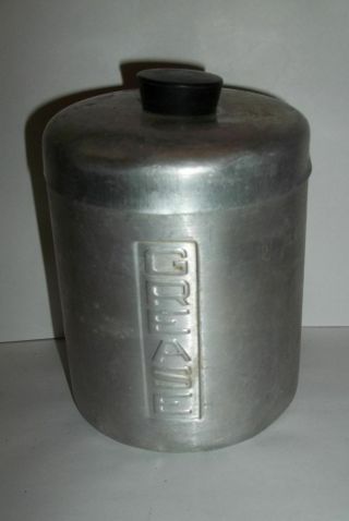Antique Vintage Kitchen Grease Canister With Cover - 5 " H X 3 1/4 " D Made In Italy