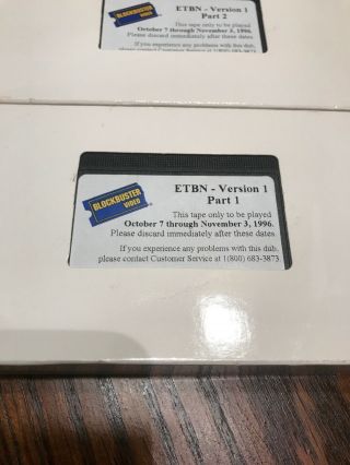 Vintage Rare Blockbuster Video VHS ETBN Employee Advertising Played In Store 96’ 3