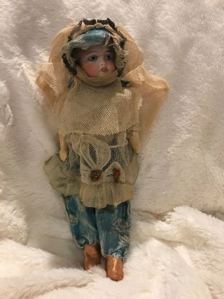 Rare French Mignonette Bisque Sfbj 60 Paris Antique Harem Doll Orig.  Costume 11”