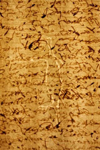 C1500 Manuscript Document Letter Watermarked Paper Signatures Medieval