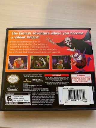 Dragon ' s Lair Nintendo DS Kids Game Complete Rare Very Good Fast Ship Dragons 2
