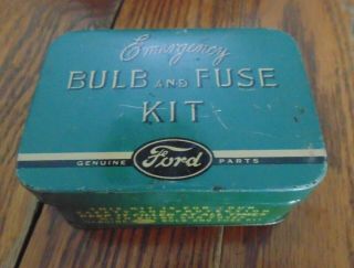 Ford Emergency Bulb And Fuse Kit Tin Vintage Advertising Antique 1920