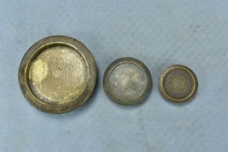 Antique Set 3 Avery Stackable Brass Nest Balance Scale Weights Mercantile 06474
