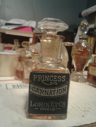Princess Carnation Lorin Etcie Paris Rare Vintage Perfume Bottle Glass Stopper
