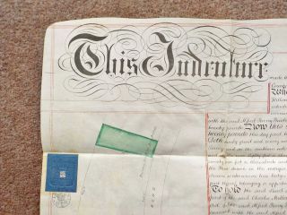1867 Bramley Hill Croydon Surrey Vellum Deed Document Indenture Colour Plan