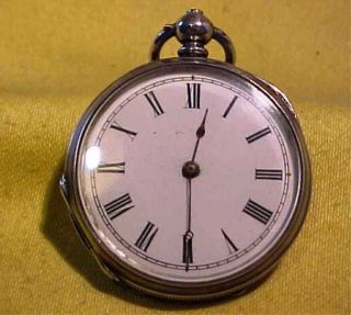 Antique Neat.  935 Fine Silver Small Key Wind Ornate Case Pocket Watch (key Lost)