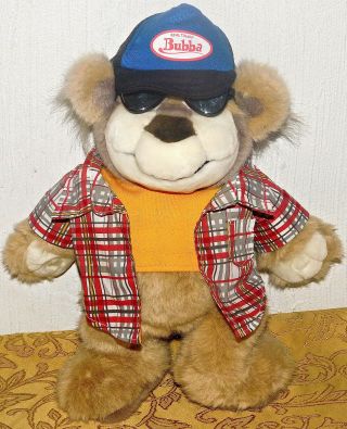 Mattel Real Talkin Bubba Burgundy Shirt Glasses Talking Plush Bear 2004 Rare 2