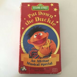 Vhs Sesame Street “put Down The Duckie” Rare All - Star Musical Special 1994 Pbs