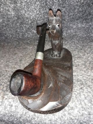 Vintage Wooden Smokers Pipe Stand /rack Highland Westie/scottie Dog Rare