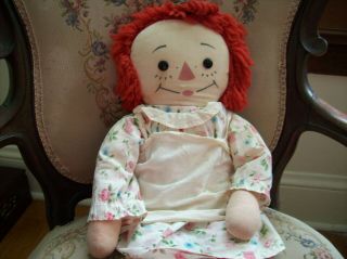 Cuddly Vintage Raggedy Ann Doll - Knickerbocker - Large 24 Inch Size - Hong Kong