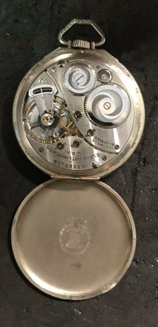 Vintage 17 Jewel Elgin Open Face Pocket Watch.  Non Running