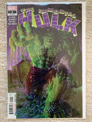 Marvel Comics The Immortal Hulk 1 First 1st Print Very Rare Out Of Print