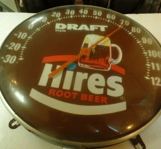 Vintage Rare Draft Style Hires Root Beer Thermometer - Trade Mark Of Orange Crush