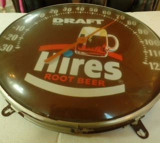 Vintage Rare Draft Style Hires Root Beer Thermometer - Trade mark of orange crush 3