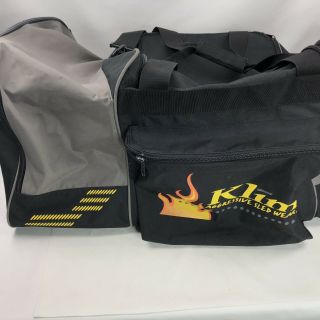 Klim Team Duffle Gear Bag Snowmobile Trip Travel Luggage - Flames Black XL Rare 2