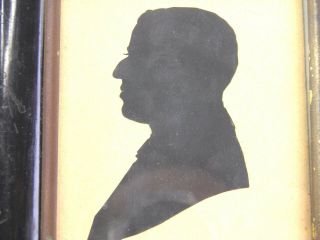 Antique late 19th century paper cut silhouette miniature portrait of gentleman 3