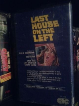 Last House On The Left CIC Video VHS.  Big Box Horror.  RARE.  French release 3