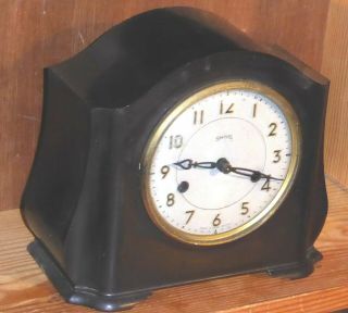 Smiths Enfield Art Deco Bakelite Cased Pendulum Driven Chiming Mantel Clock,  Gwo