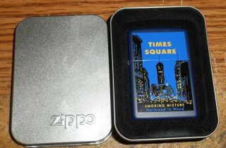 2000 Zippo Times Square Tobacco Tin Series 1 Full Size Lighter/nib/very Rare
