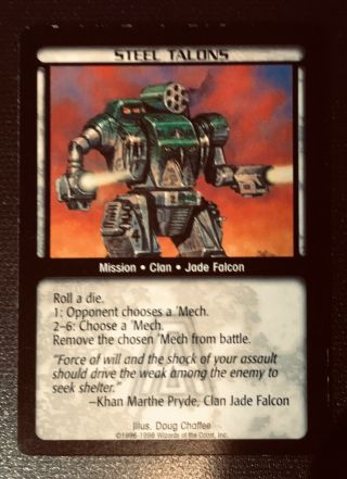 Battletech Ccg Arsenal Edition Rare Single Mission Card: Steel Talons