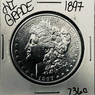1897 Morgan Silver Dollar Coin 7360 Rare Estate
