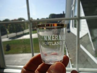 Vintage Antique Pre Pro " F.  Zimmerman & Co.  " Portland,  Oregon Etched Shot Glass
